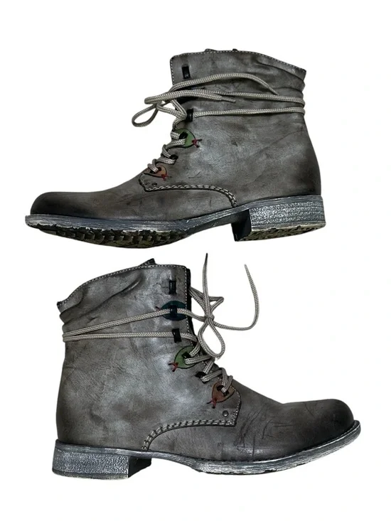 Rieker Women’s Size 40EU/8.5US Gray Payton 27 Combat Moto Ankle Boots - Picture 7 of 9